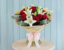Букет цветов из:  Лилии и Розы в Супонево Брянская область