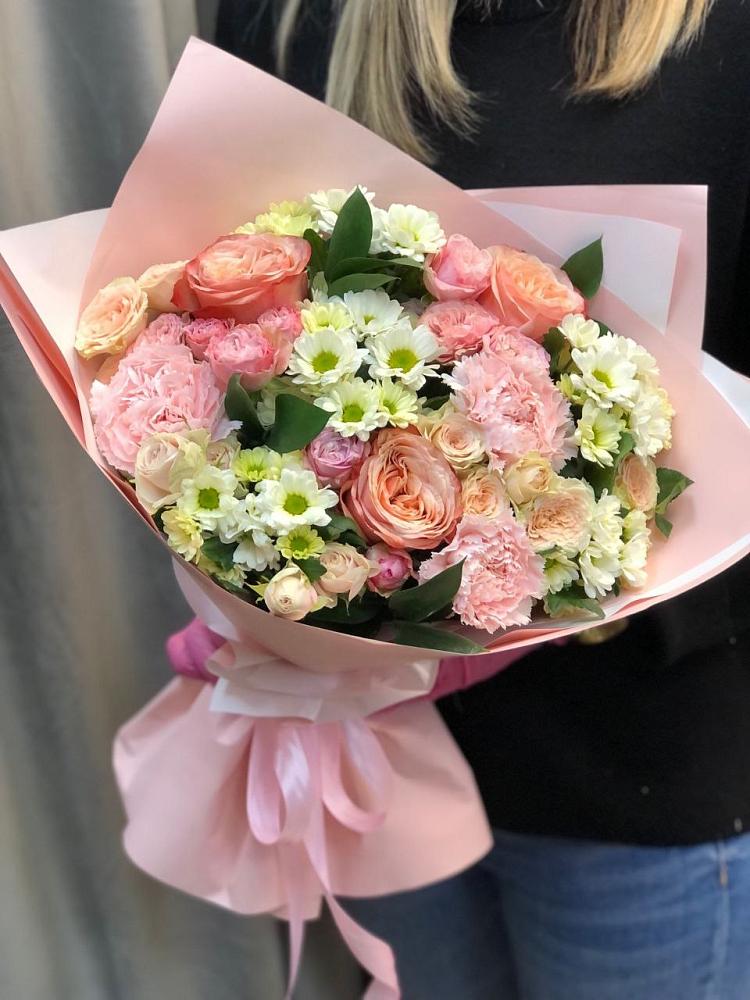 Букет цветов из: Гвоздики, Розы и Хризантемы в Супонево Брянская область