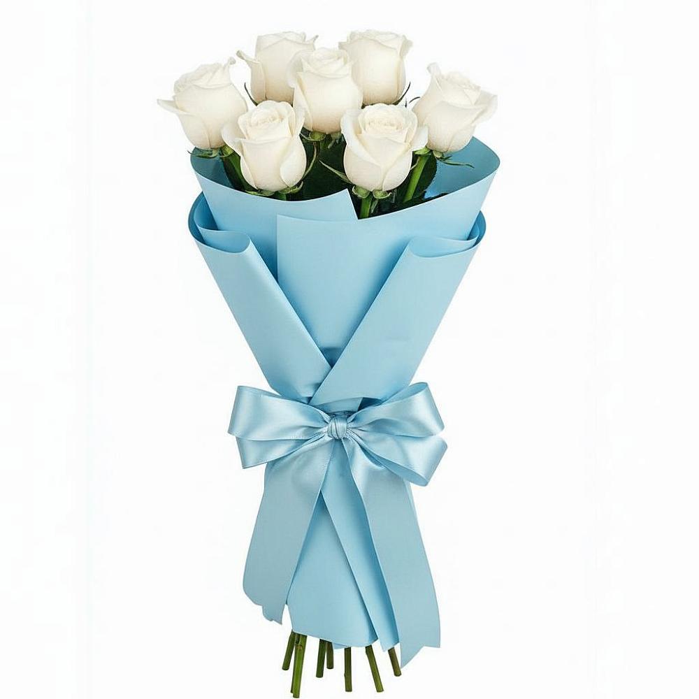 Букет 7 белых роз Проуд в Супонево Брянская область