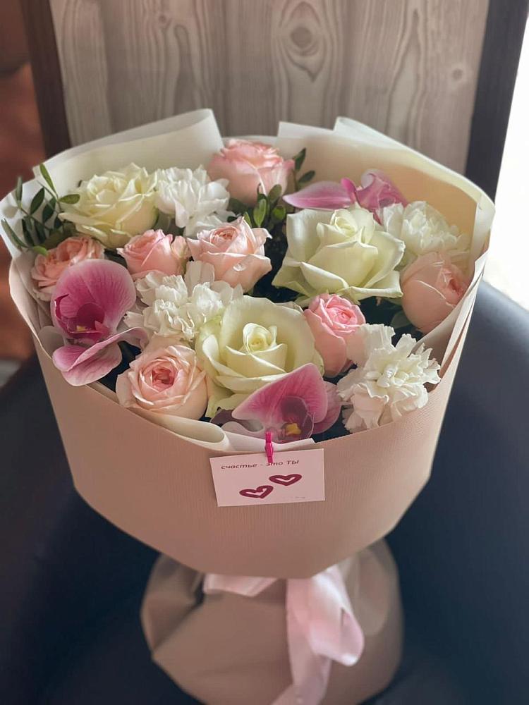 Букет цветов из: Орхидеи, Розы и Гвоздики в Супонево Брянская область