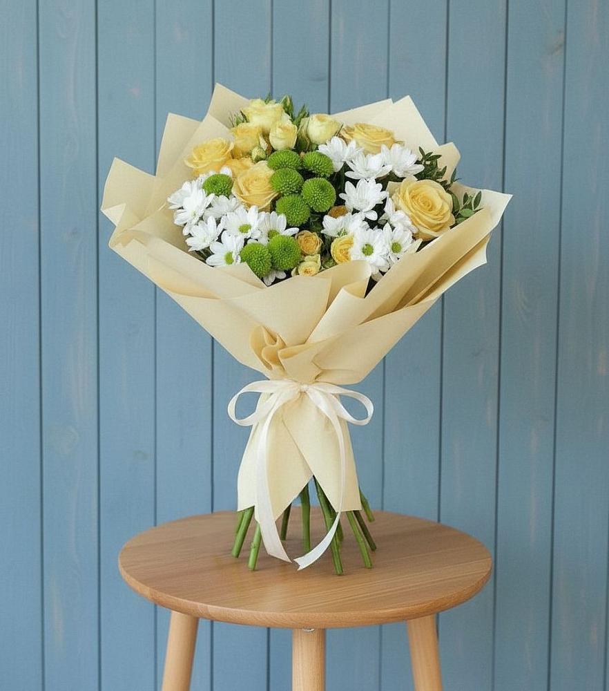 Букет цветов из: Хризантемы и Розы в Супонево Брянская область