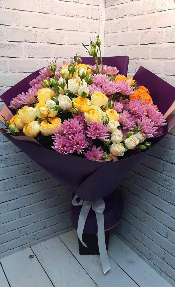 Букет цветов из: Хризантемы и Розы в Супонево Брянская область
