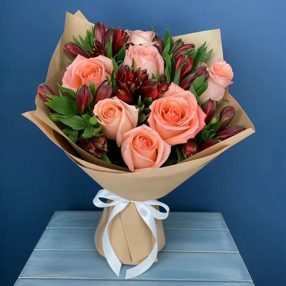 Букет цветов из: Розы и Альстромерии в Супонево Брянская область