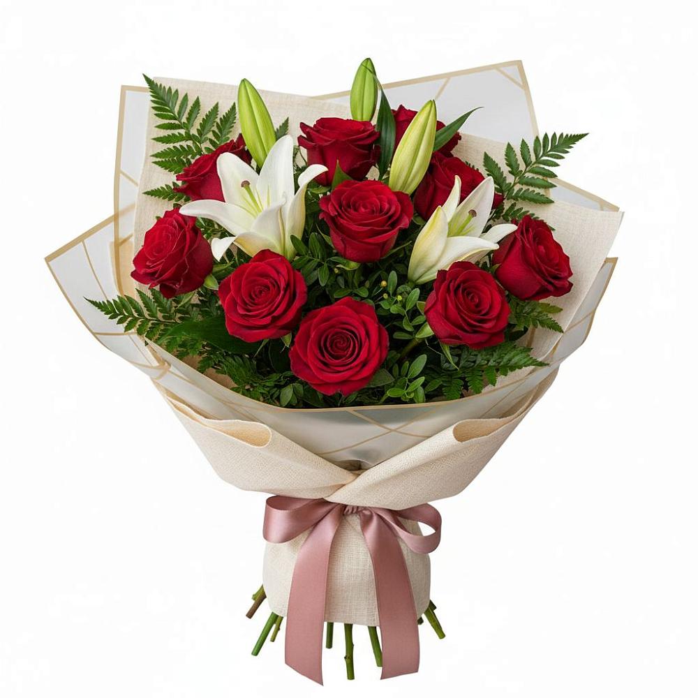 Букет цветов из: Лилии и Розы в Супонево Брянская область