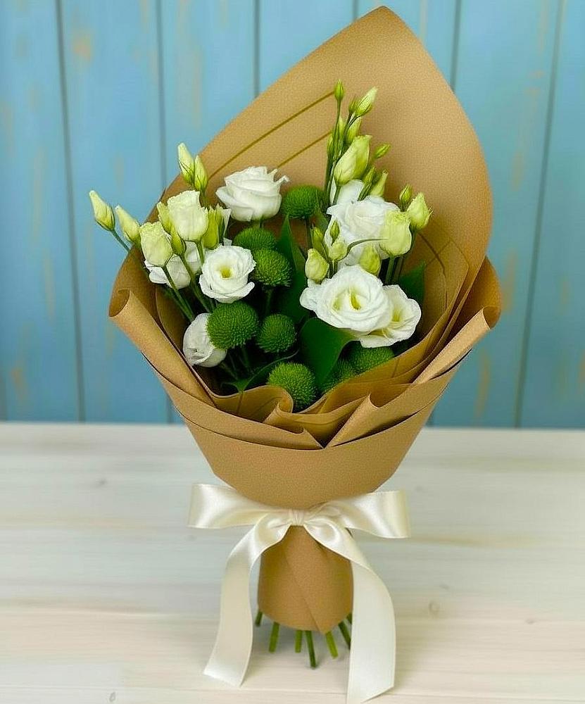 Букет цветов из: Хризантемы и Лизиантусы в Супонево Брянская область