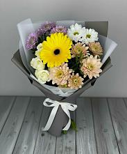 Букет цветов из:  Розы, Герберы и Хризантемы в Супонево Брянская область
