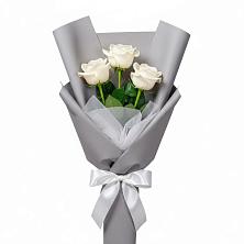 Букет 3 белые розы в Супонево Брянская область