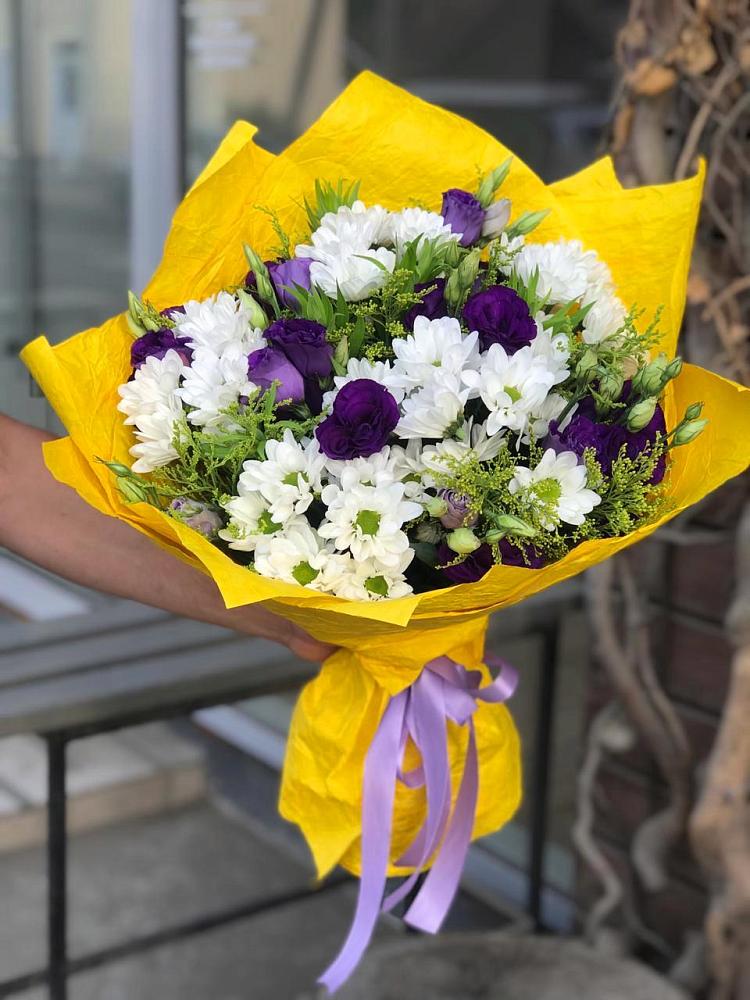 Букет цветов из: Ирисы, Хризантемы и Ромашки в Супонево Брянская область