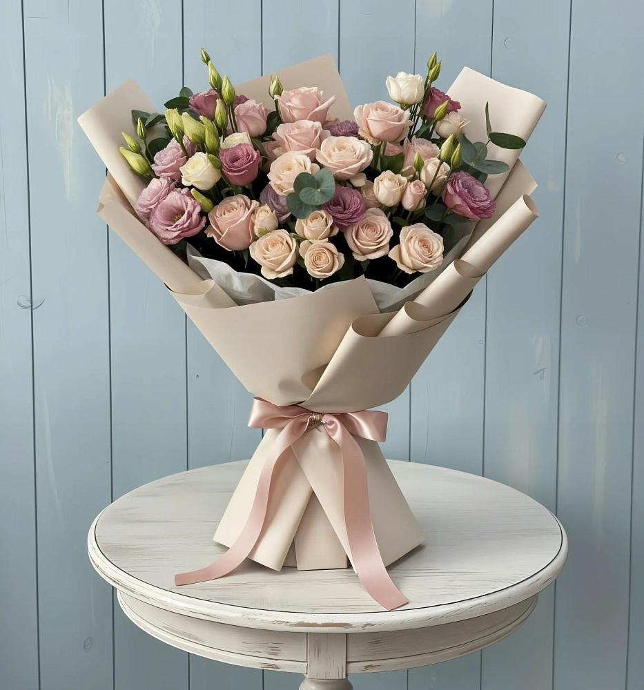 Букет цветов из: Розы и Лизиантусы в Супонево Брянская область