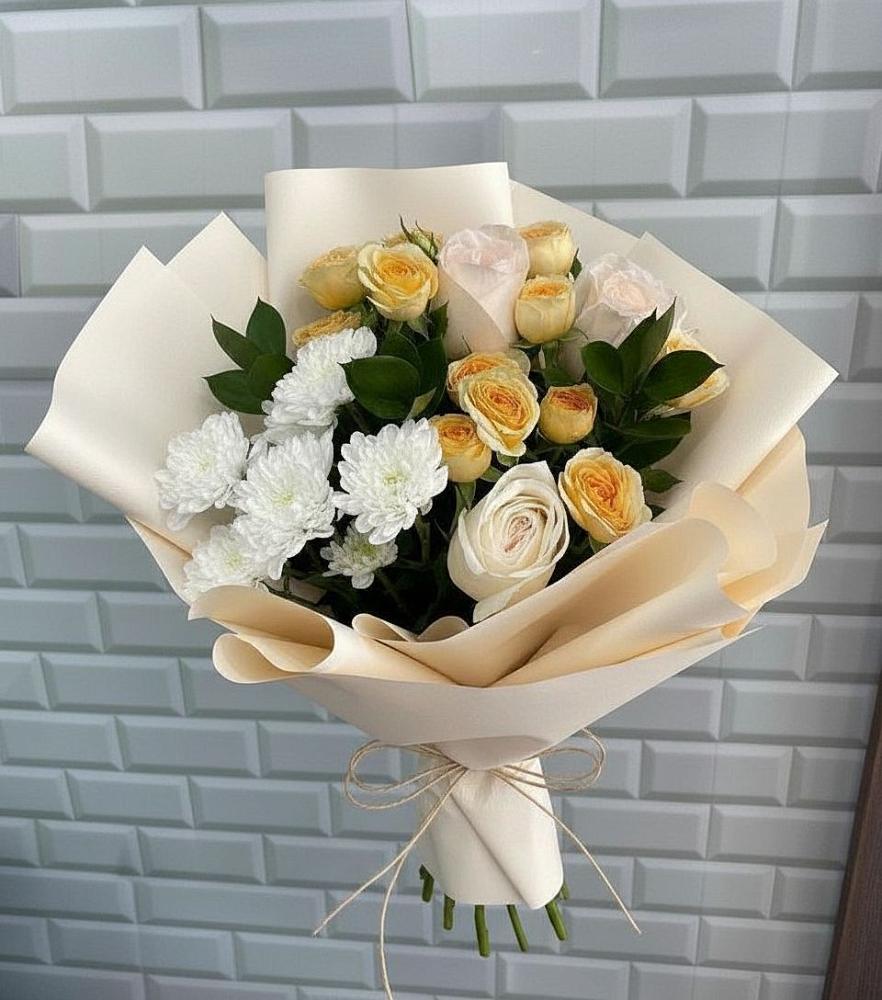 Букет цветов из: Розы и Хризантемы в Супонево Брянская область