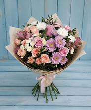 Букет цветов из:  Хризантемы, Розы и Альстромерии в Супонево Брянская область