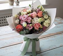 Букет цветов из:  Розы, Лизиантусы и Гвоздики #REPLACE_PRED# Супонево Брянская область