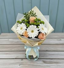 Букет цветов из:  Герберы, Розы и Хризантемы #REPLACE_PRED# Супонево Брянская область