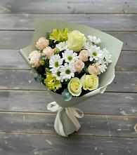 Букет цветов из:  Альстромерии, Розы и Хризантемы в Супонево Брянская область
