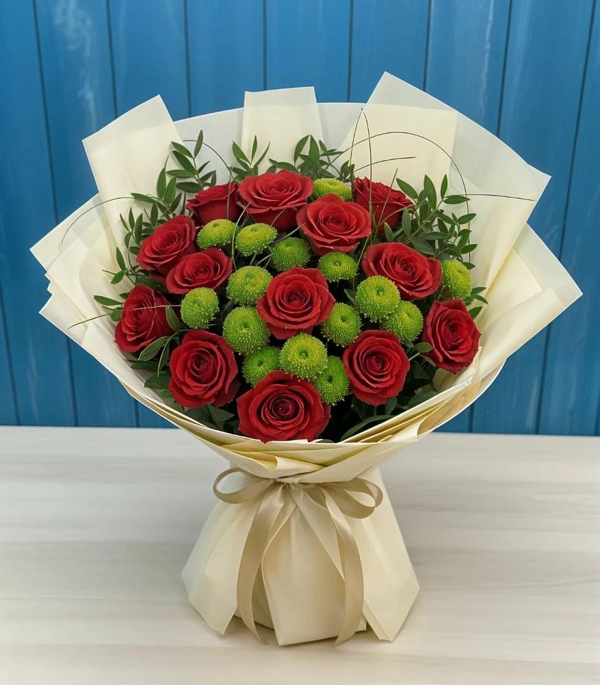 Букет цветов из: Розы и Хризантемы в Супонево Брянская область