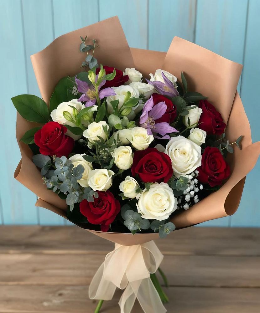 Букет цветов из: Розы и Альстромерии в Супонево Брянская область