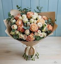 Букет цветов из:  Альстромерии и Розы в Супонево Брянская область